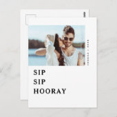 Sip-Sip-Hooray-Engagement-Partei laden Postkarte e (Vorne/Hinten)