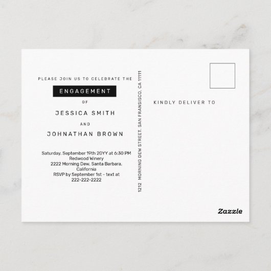 Sip-Sip-Hooray-Engagement-Partei laden Postkarte e (Rückseite)