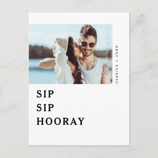 Sip-Sip-Hooray-Engagement-Partei laden Postkarte e (Vorderseite)