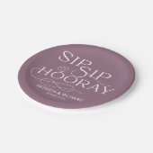 Sip-Sip-Hooray-Engagement Partei Lila Pappteller (Schrägansicht)