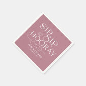 Sip Sip Hooray Engagement Party Dusty Pink Serviette (Ecke)