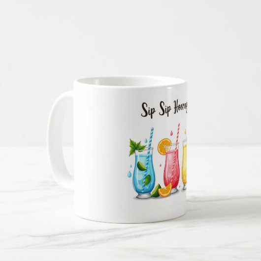 Sip Sip Hooray! 🍊 farbenfrohe Sommer-Tasse Kaffeetasse (Vorderseite Links)