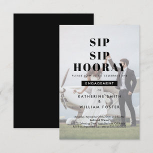 Sip Sip Hooray Foto Hintergrund Verlobungsfeier  Save The Date