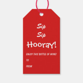 Sip Sip Hooray Funny Wine Flasche Geschenkanhänger