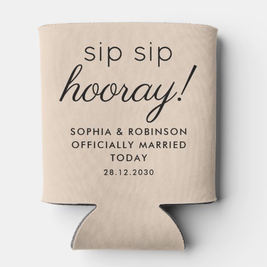 Sip Sip Hooray Gastgeschenk Hochzeit Almond Funny Dosenkühler (Rückseite)