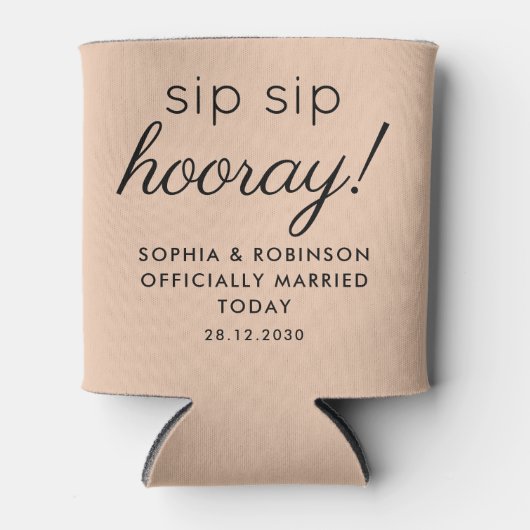 Sip Sip Hooray Gastgeschenk Hochzeit Desert Sand F Dosenkühler (Vorderseite)