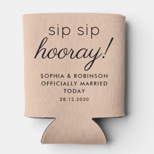Sip Sip Hooray Gastgeschenk Hochzeit Desert Sand F Dosenkühler (Rückseite)