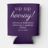 Sip Sip Hooray Gastgeschenk Hochzeit Royal Lila Fu Dosenkühler (Vorderseite)