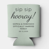 Sip Sip Hooray Gastgeschenk Hochzeit Sage Green Fu Dosenkühler (Rückseite)