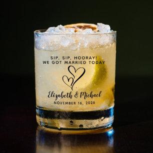 Sip Sip Hooray Gastgeschenk Hochzeit Whiskyglas