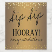 Sip Sip Hooray Glückwunsch Weinetikett (Einzelnes Label)