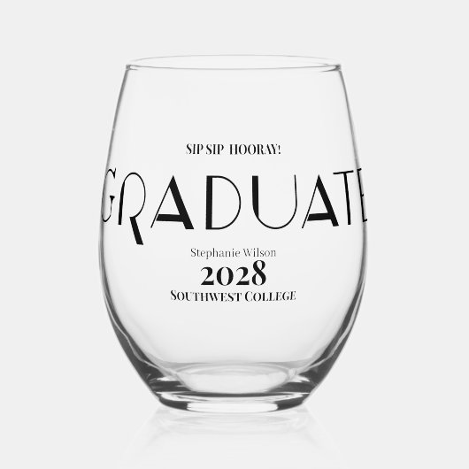 SIP SIP HOORAY Graduate Weinglas Ohne Stiel (Vorderseite)