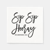 Sip Sip Hooray Hand Briefpapier Napkins Hochzeitsp Serviette (Vorderseite)