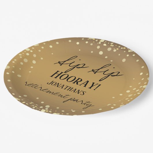 Sip Sip Hooray Herzlichen Glückwunsch Ruhestand Pappteller (Schrägansicht)