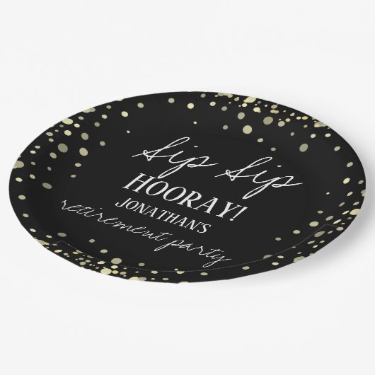 Sip Sip Hooray Herzlichen Glückwunsch Ruhestand Pappteller (Schrägansicht)