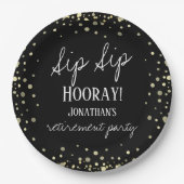 Sip Sip Hooray Herzlichen Glückwunsch Ruhestand Pappteller (Vorderseite)