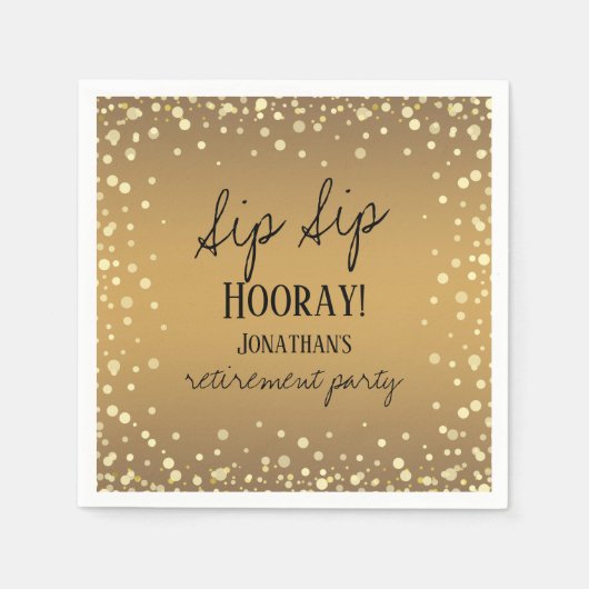 Sip Sip Hooray Herzlichen Glückwunsch Ruhestand Serviette (Vorderseite)