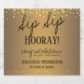 Sip Sip Hooray Herzlichen Glückwunsch Ruhestand We Schaumweinetikett (Einzelnes Label)