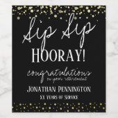 Sip Sip Hooray Herzlichen Glückwunsch Ruhestand We Weinetikett (Einzelnes Label)