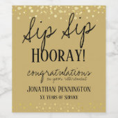 Sip Sip Hooray Herzlichen Glückwunsch Ruhestand We Weinetikett (Einzelnes Label)