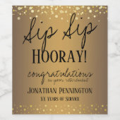 Sip Sip Hooray Herzlichen Glückwunsch Ruhestand Weinetikett (Einzelnes Label)