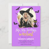 Sip Sip Hooray Hexen Erwachsene Halloween-Party Einladung (Vorderseite)