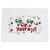 Sip, Sip, Hooray, Holiday Ansammlung Design! Große Geschenktüte (Vorderseite)