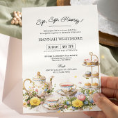 Sip Sip Hooray Hooray Party Blumenstrauß Brautpart Einladung