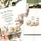 Sip Sip Hooray Hooray Party Blumenstrauß Brautpart Einladung