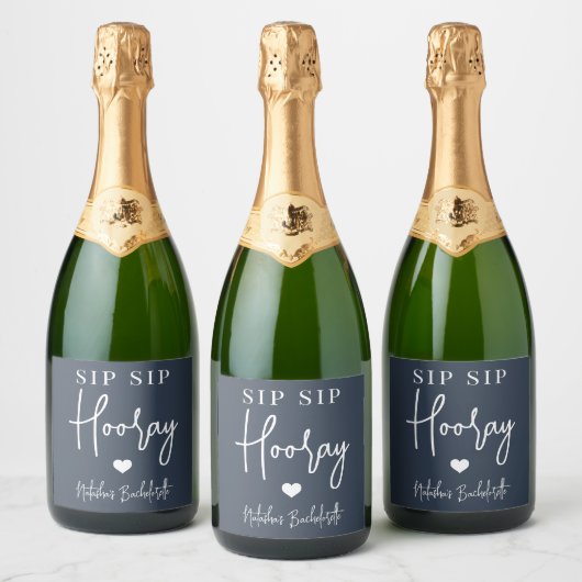 Sip Sip Hooray Junggeselinnen-Abschied Gevor Schaumweinetikett (Flaschen)