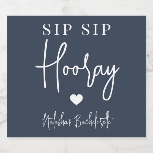 Sip Sip Hooray Junggeselinnen-Abschied Gevor Schaumweinetikett (Einzelnes Label)