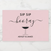 Sip Sip Hooray Label, Hochzeitsblase Schaumweinetikett (Einzelnes Label)