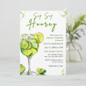Sip Sip Hooray Margarita Cocktail Brautparty Einladung (Stehend Vorderseite)