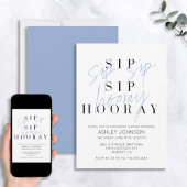 Sip Sip Hooray Modern Steel Blue Brautparty Einladung