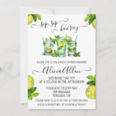 Sip, Sip, Hooray! Mojito thematisches Brautparty Einladung (Vorderseite)