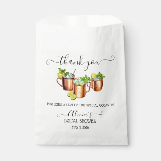 Sip, Sip, Hooray! Moskauer Mule-Brautparty Geschenktütchen (Vorderseite)