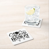 Sip Sip Hooray Niedliche Schwarz-weiße Hochzeit Rechteckiger Pappuntersetzer (Vor Ort)