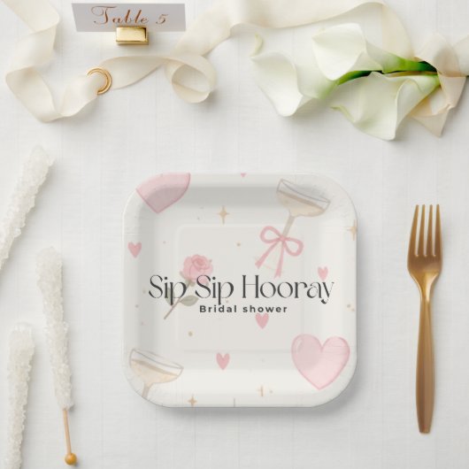 Sip Sip Hooray-Papierteller Pappteller (Hochzeit)