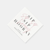 Sip-Sip-Hooray-Partei für Schwarz-weißes Engagemen Serviette (Ecke)