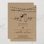 Sip-Sip-Hooray-Partner Einladung (Vorne/Hinten)