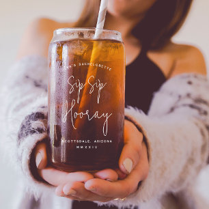 Sip Sip Hooray Personalisierter Junggeselinnen-Abs Dosenglas