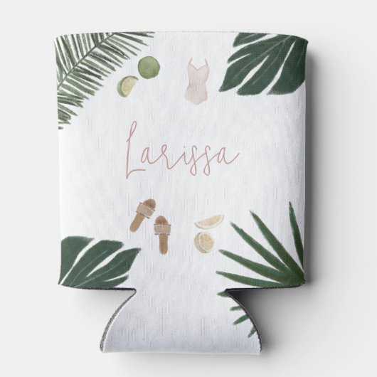 Sip Sip Hooray Personalisierter Junggeselinnen-Abs Dosenkühler (Rückseite)