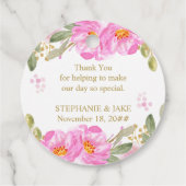 Sip Sip Hooray Pink und Gold Aquarellblume Geschenkanhänger (Rückseite)