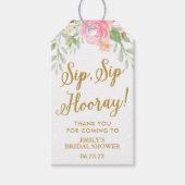 Sip Sip Hooray Rosa Brautparty Wein Geschenkanhänger (Vorderseite)