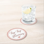 Sip Sip Hooray Rose Gold Party Bridal Bachelorette Runder Pappuntersetzer (Vor Ort)