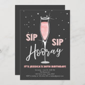 Sip Sip Hooray Rose Weinroute Mendrisiotto Einladung (Vorne/Hinten)