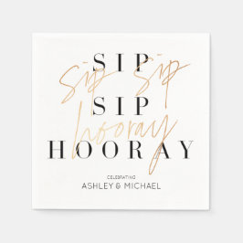 Sip Sip Hooray Schwarz-weiß Gold Couple Dusche Serviette