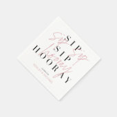 Sip Sip Hooray Schwarz-weiße Engagement Partei Nap Serviette (Ecke)