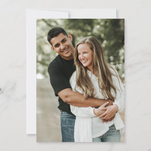 Sip Sip Hooray Schwarz-weißes Foto Couple Dusche Einladung (Rückseite)