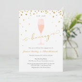 Sip Sip Hooray Shower oder Engagement Party Einladung (Stehend Vorderseite)